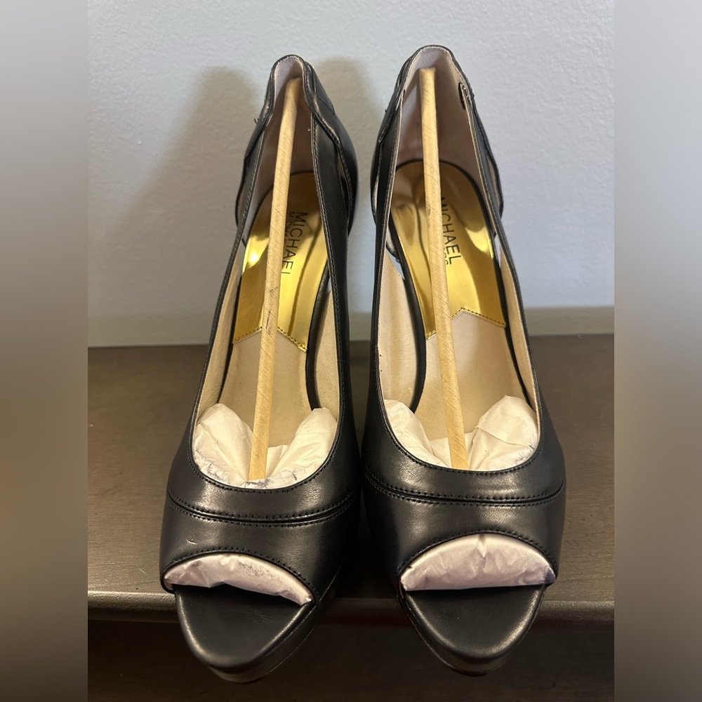 Michael Kors Hamilton Open Toe. 3 inch heels. Size 9.5.